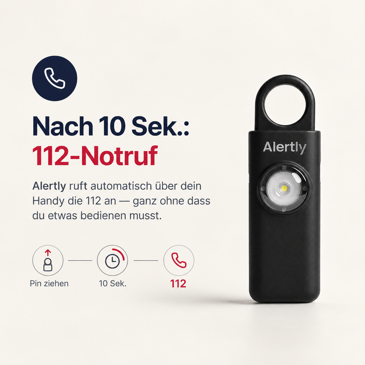 Alertly – automatischer 112-Notruf nach 10 Sekunden