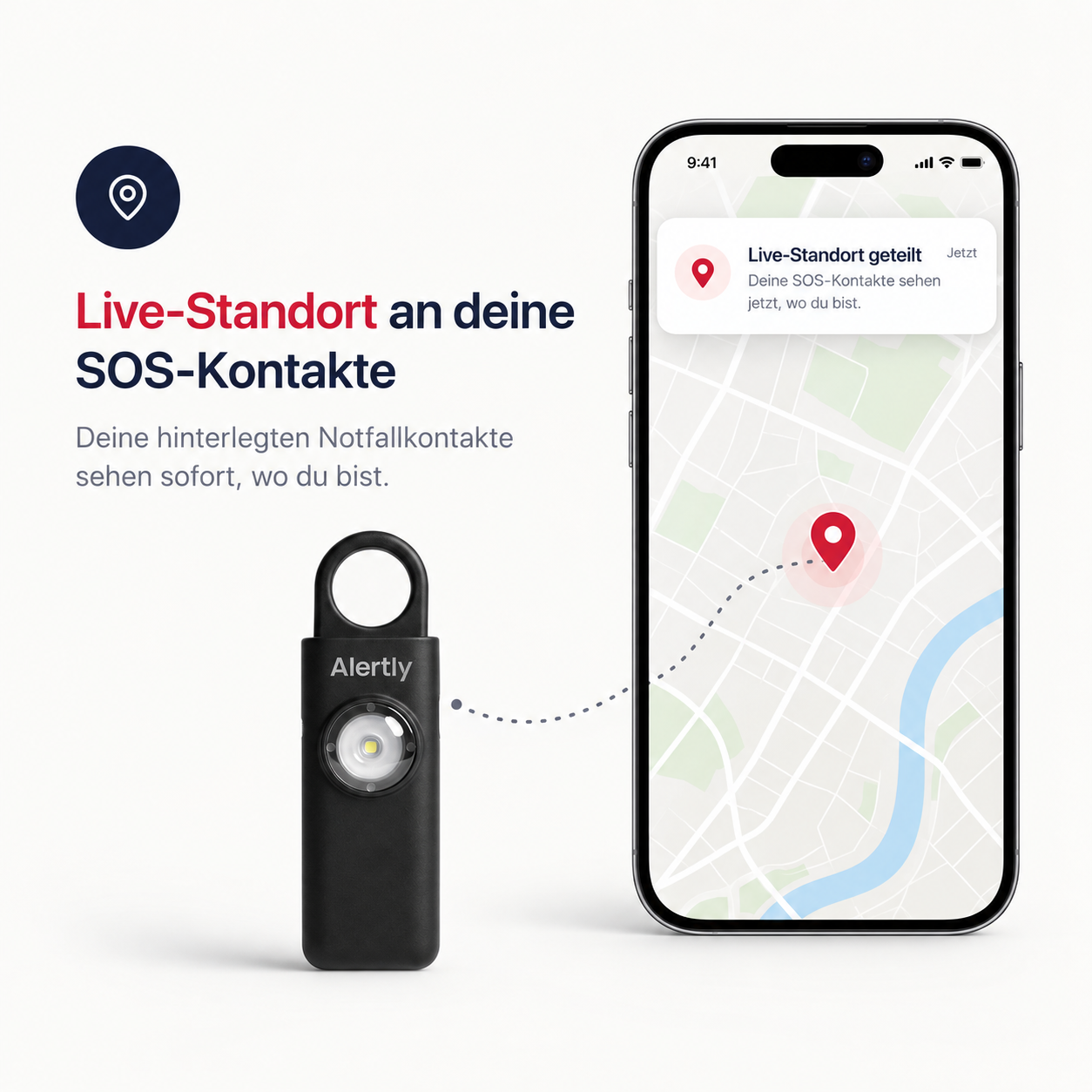 Alertly – Live-Standort an deine SOS-Kontakte